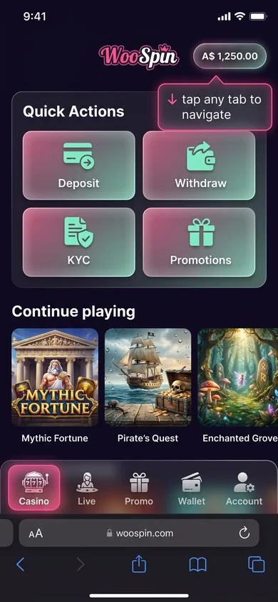 Using the WooSpin app — login & navigation – WooSpin