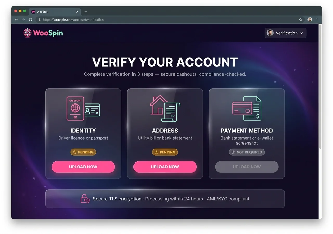 Account verification (KYC) – WooSpin